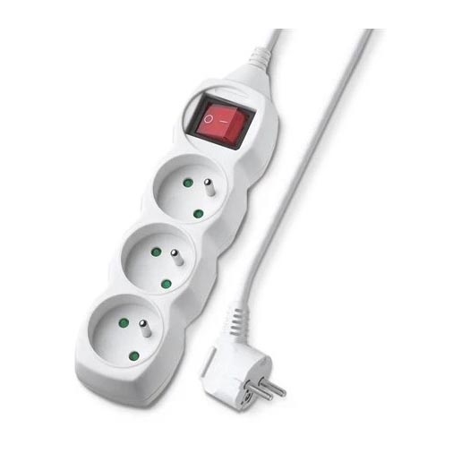 Câble de rallonge avec un interrupteur 3Z 2m | Lumimania