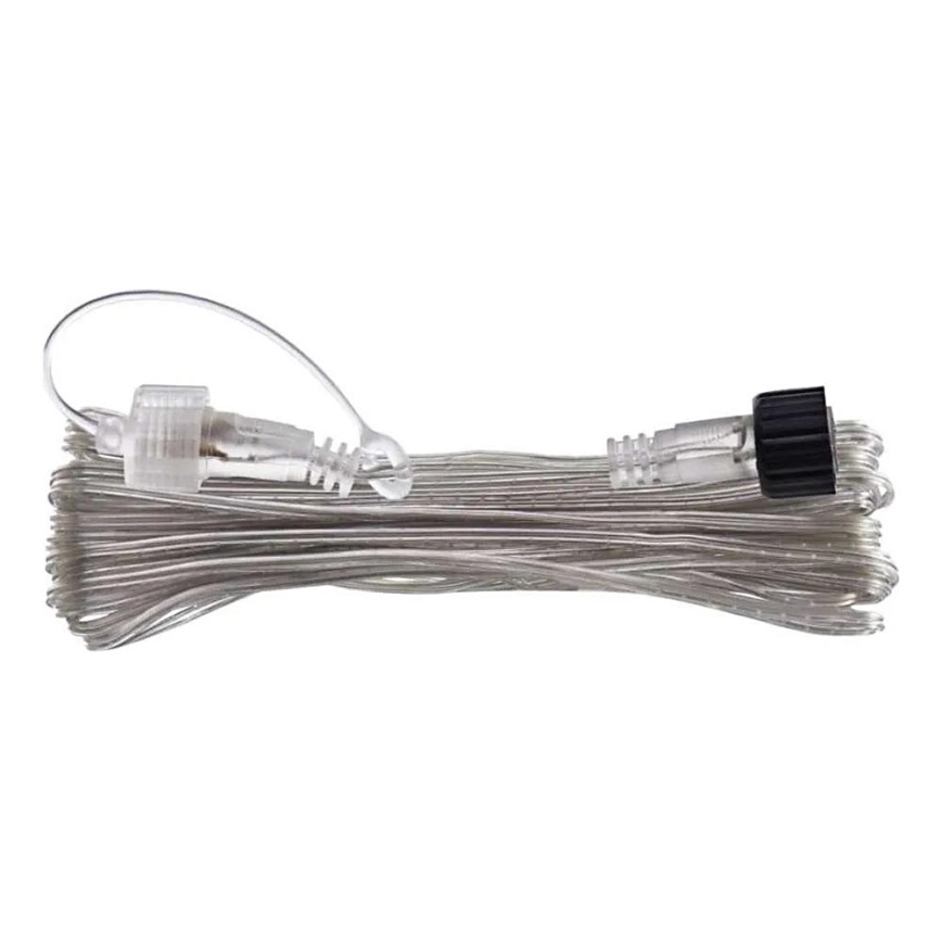 Câble de rallonge extérieur transparent 10 m pour guirlandes lumineuses connectables, IP44