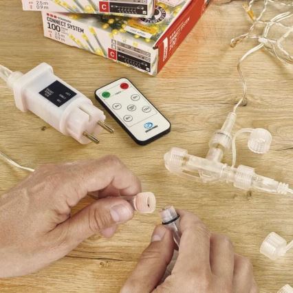 Câble de rallonge extérieur transparent 10 m pour guirlandes lumineuses connectables, IP44