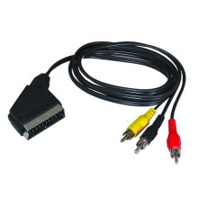 Câble de signal pour connecter 2 appareils AV SCART / 3x connecteur CINCH