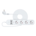 Câble d'extension connecté avec interrupteur 4Z Type E + 2x USB-A + 1x USB-C 1,5m Wi-Fi Tuya blanc