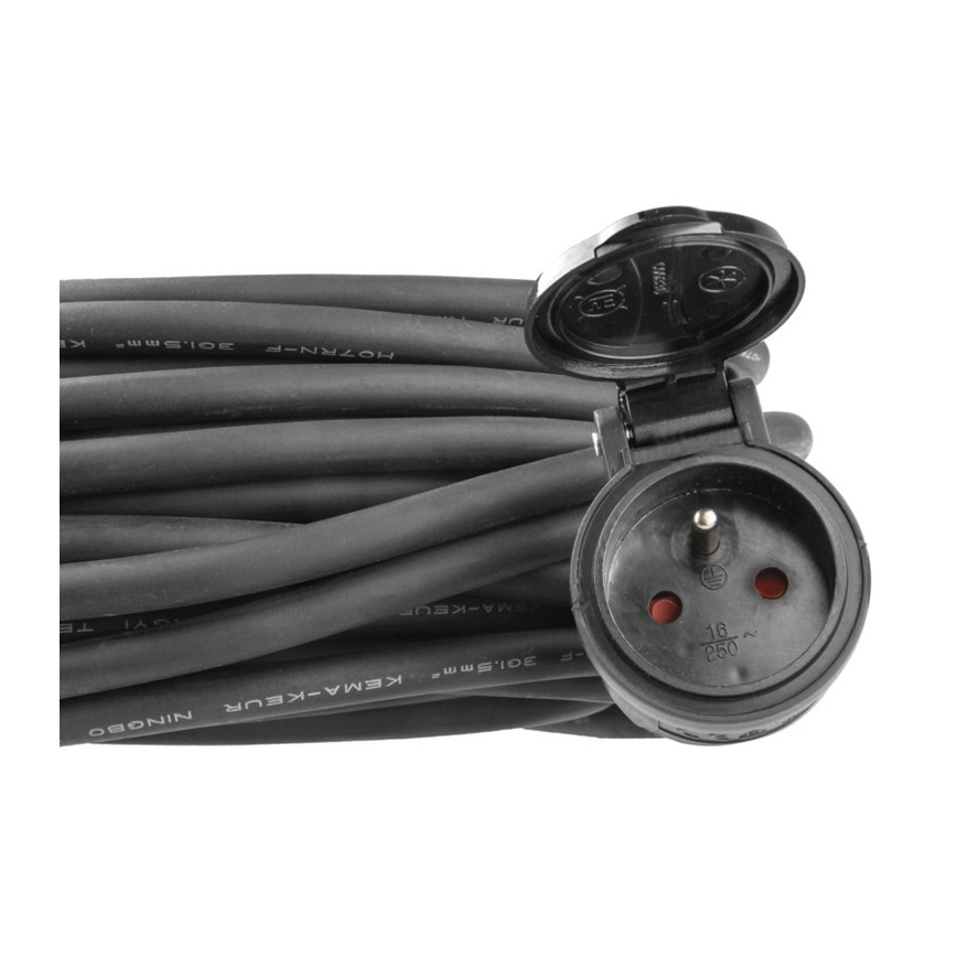 Câble d'extension en caoutchouc 1 prise 20 m IP44