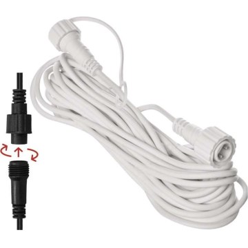 Câble d'extension extérieur 10 m IP44 pour guirlandes lumineuses raccordables, blanc