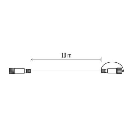 Câble d'extension extérieur 10 m IP44 pour guirlandes lumineuses raccordables, blanc
