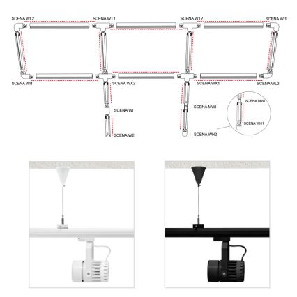 Cache-câble sans connexion électrique SCENA TS 1 m noir