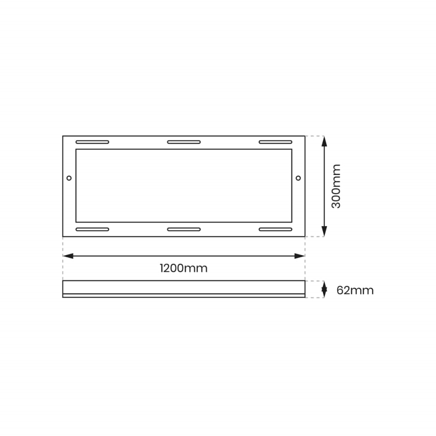 Cadre en métal pour l'installation de panneau LED 120x30 cm