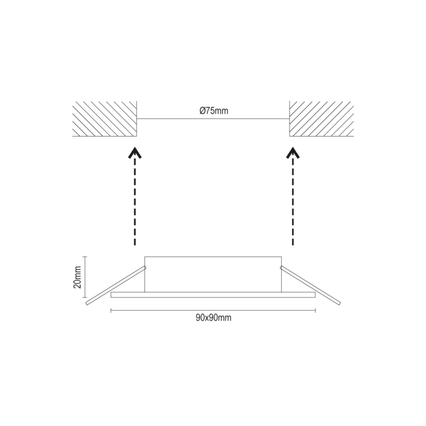 Cadre pour luminaire encastré GU10 9x9 cm blanc