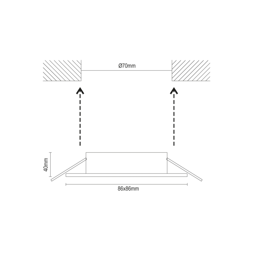 Cadre pour spot encastré GU10 8,6x8,6 cm blanc