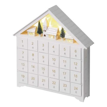 Calendrier de l'avent 8xLED/2xAA blanc