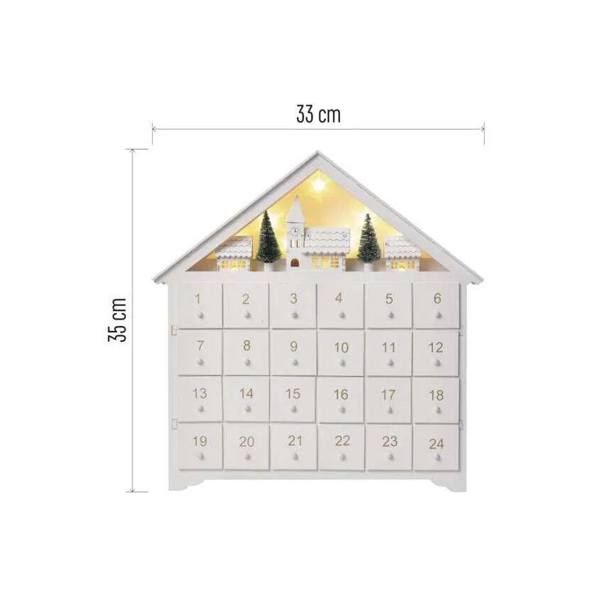 Calendrier de l'avent 8xLED/2xAA blanc