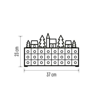 Calendrier de noël 3xLED/2xAA