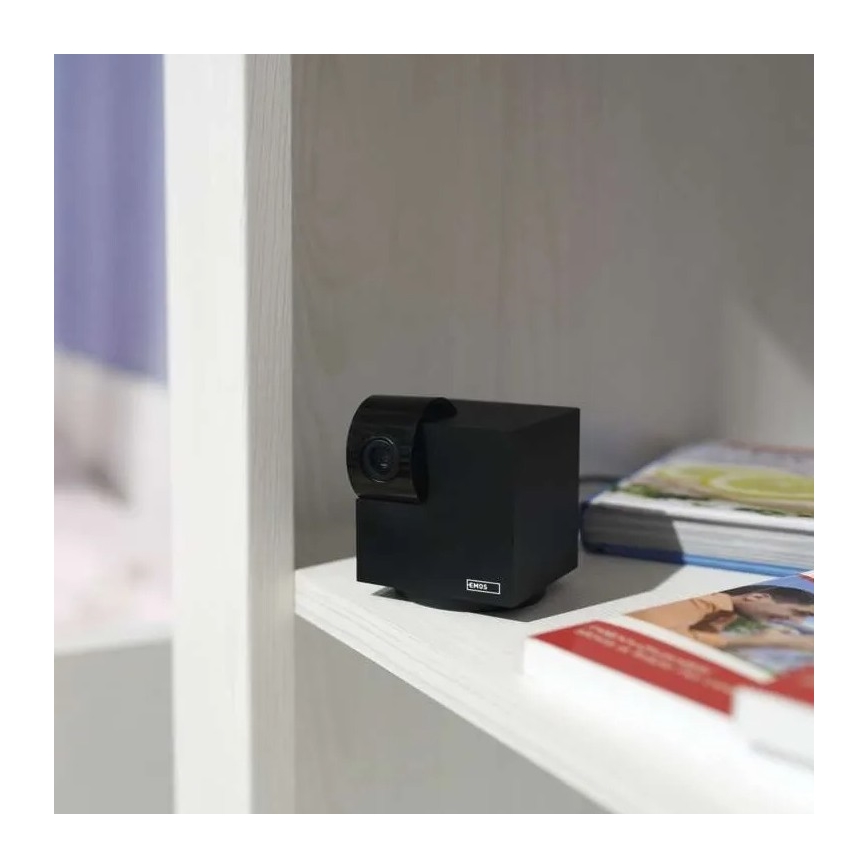 Caméra connectée d'intérieur pivotante avec détecteur de mouvement GoSmart 5V Wi-Fi Tuya noir