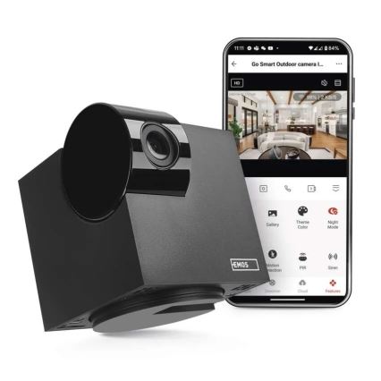 Caméra connectée d'intérieur pivotante avec détecteur de mouvement GoSmart 5V Wi-Fi Tuya noir