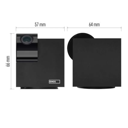 Caméra connectée d'intérieur pivotante avec détecteur de mouvement GoSmart 5V Wi-Fi Tuya noir