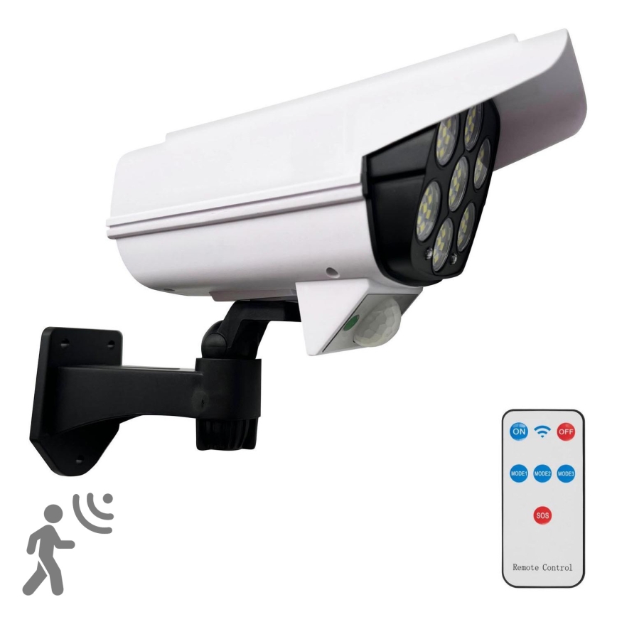 Caméra de sécurité factice avec détecteur KAMERA LED/1W/3,7V 1200 mAh IP44 + Télécommande