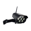 Caméra de sécurité factice solaire LED avec capteur LED/3,7V 1200 mAh IP44 noire + télécommande