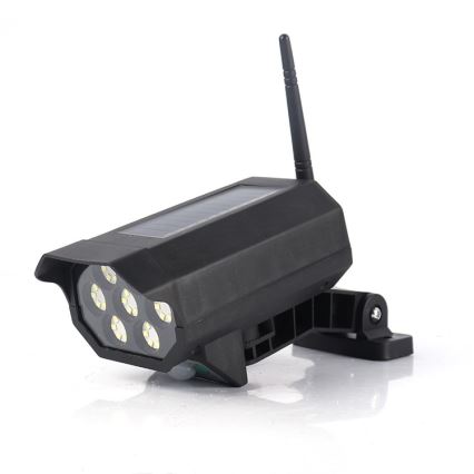 Caméra de surveillance factice avec détecteur et avec panneau solaire LED/5W/5,5V IP65 + télécommande