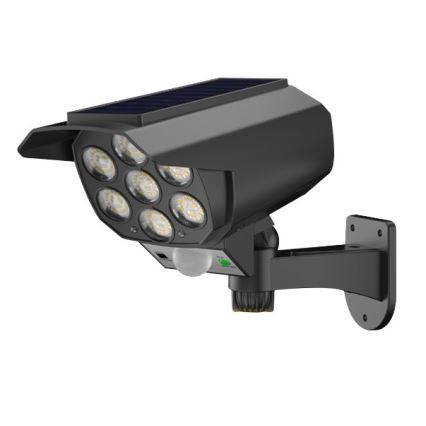 Caméra de surveillance factice avec détecteur et avec panneau solaire LED/5W/5,5V IP65 + télécommande