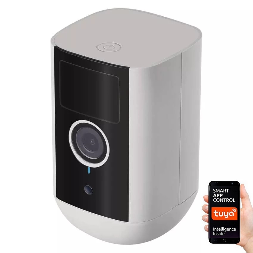 Caméra extérieure connectée avec détecteur de mouvement GoSmart 5V 9600mAh IP65 Wi-Fi Tuya