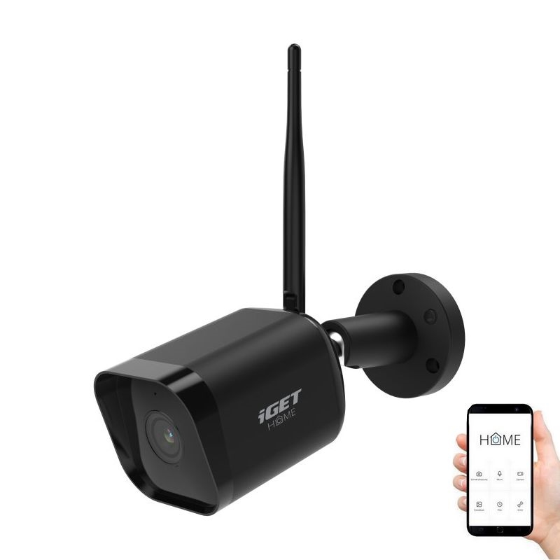 Caméra extérieure connectée avec détecteur Full HD 1080p 12V IP65 Wi-Fi Tuya noir