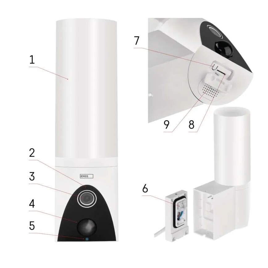 Caméra extérieure connectée avec éclairage GoSmart LED/12W/230V IP65 Wi-Fi Tuya blanc