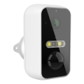 Caméra extérieure intelligente 2K avec capteur de mouvement, batterie 9600 mAh, IP65, Wi‑Fi, Tuya, blanche