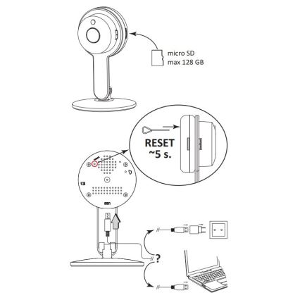 Camera intelligente  COSMO LED/230V/Wi-Fi Tuya