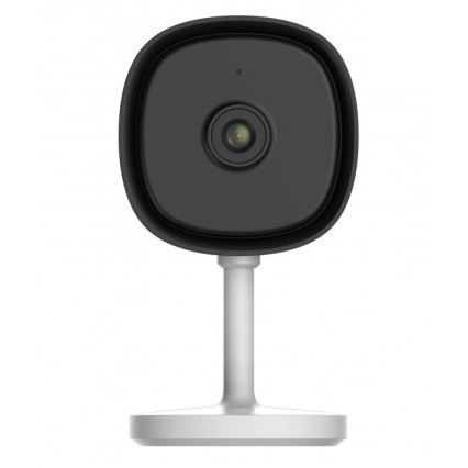 Caméra d'intérieur intelligente avec capteur Full HD 1080p, alimentation 5 V, connectivité Wi‑Fi compatible Tuya — blanche