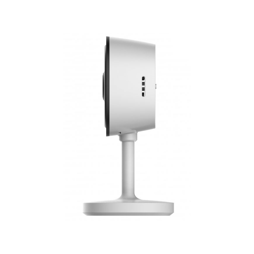 Caméra d'intérieur intelligente avec capteur Full HD 1080p, alimentation 5 V, connectivité Wi‑Fi compatible Tuya — blanche