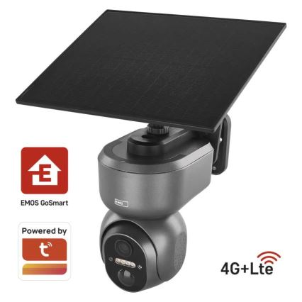 Caméra solaire connectée équipée d'un capteur GoSmart 4G/LTE, batterie 10400 mAh 5V, indice de protection IP65, compatible Tuya