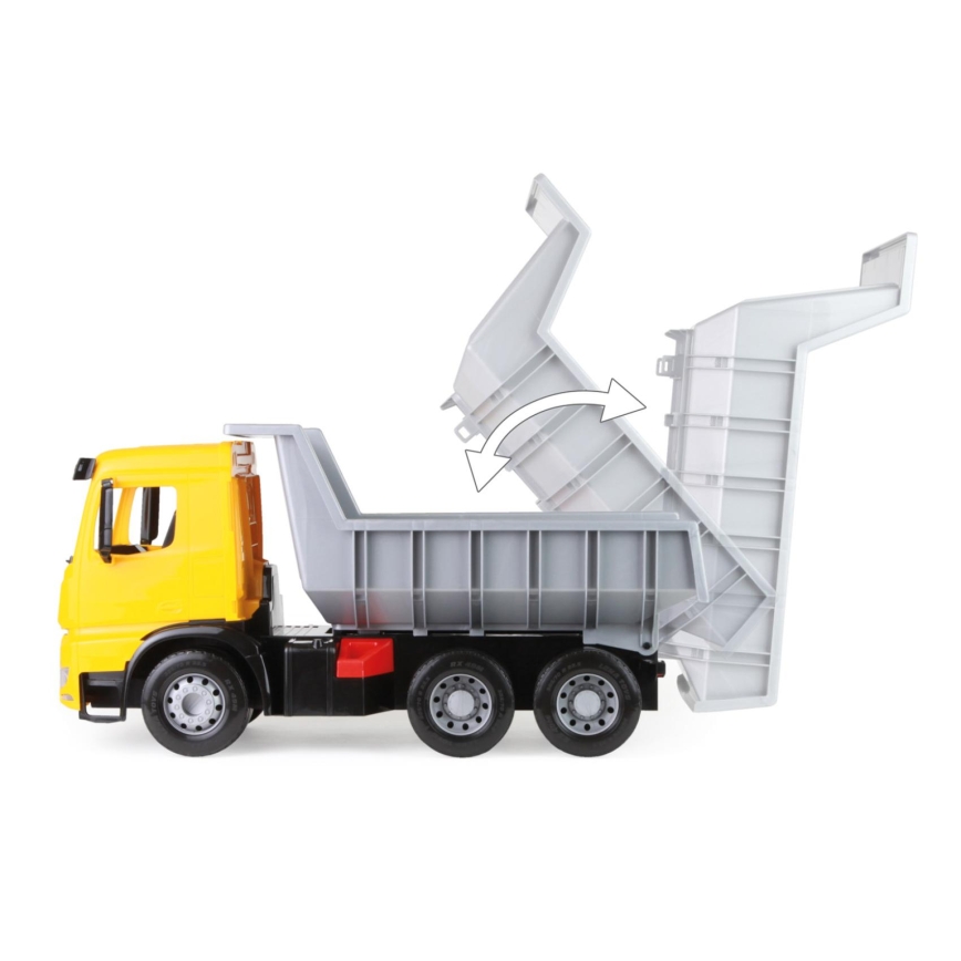 Camion-benne Mercedes GIGA TRUCKS 65 cm jaune/gris