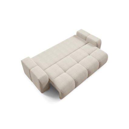 Canapé convertible rembourré trois places avec espace de rangement ALMADA beige