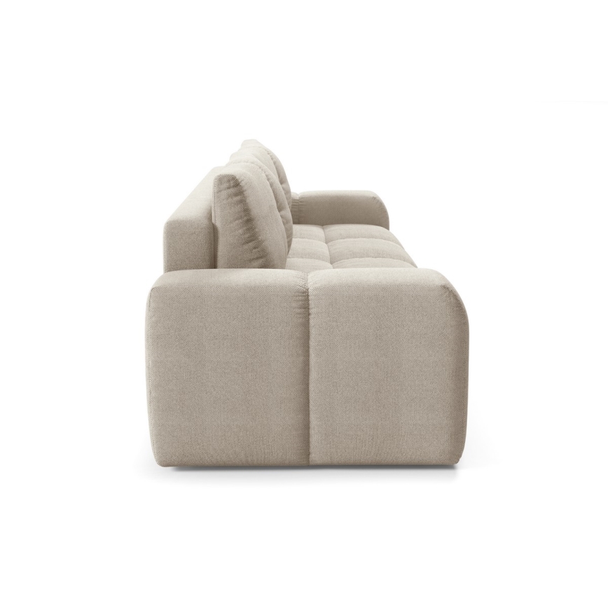 Canapé convertible rembourré trois places avec espace de rangement ALMADA beige