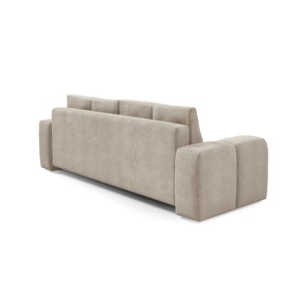 Canapé convertible rembourré trois places avec espace de rangement ALMADA beige