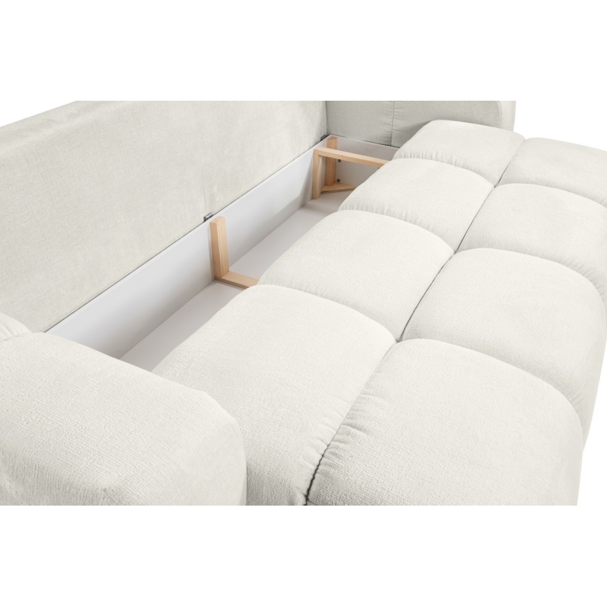 Canapé convertible rembourré trois places avec espace de rangement ALMADA beige