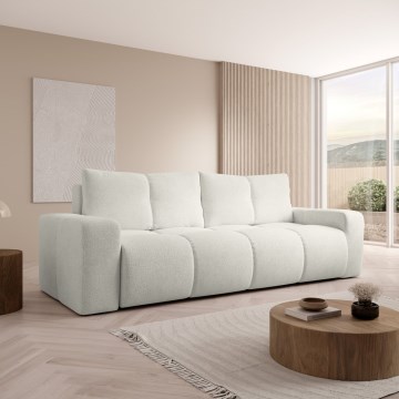 Canapé 3 places convertible rembourré avec coffre de rangement ALMADA beige
