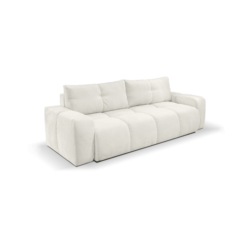 Canapé 3 places convertible rembourré avec coffre de rangement ALMADA beige