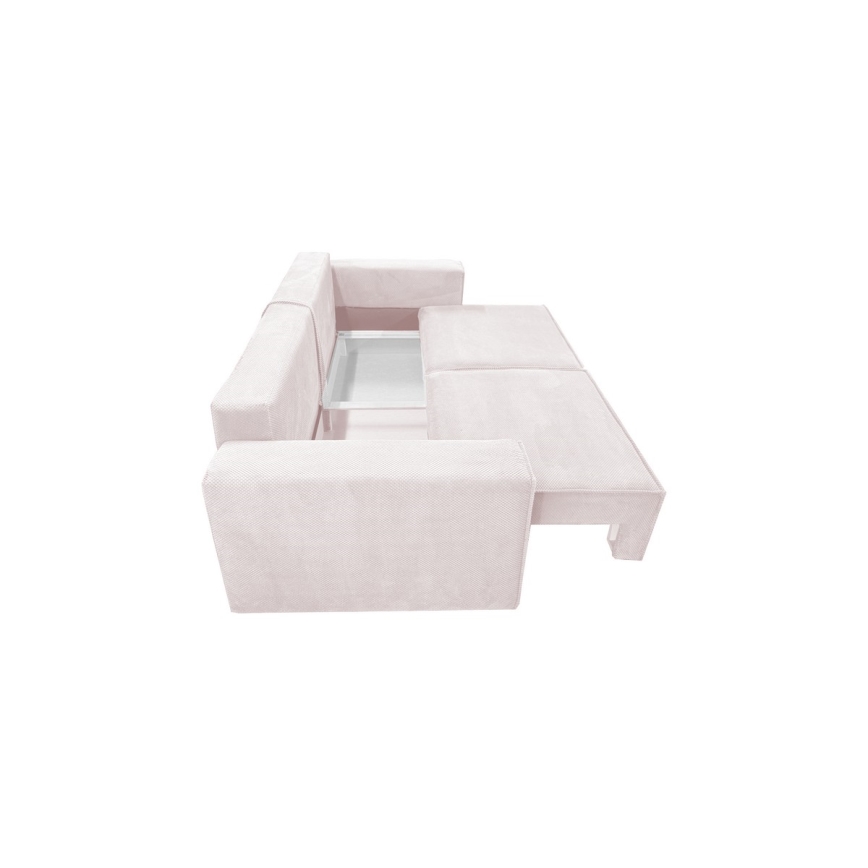 Canapé convertible 3 places avec rangement RONDA beige