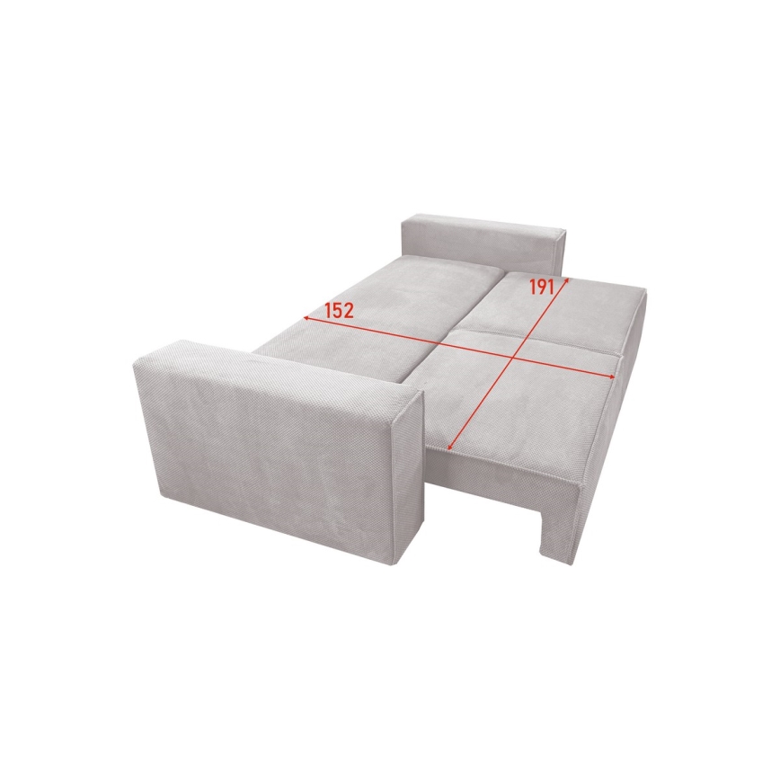 Canapé convertible 3 places avec rangement RONDA beige