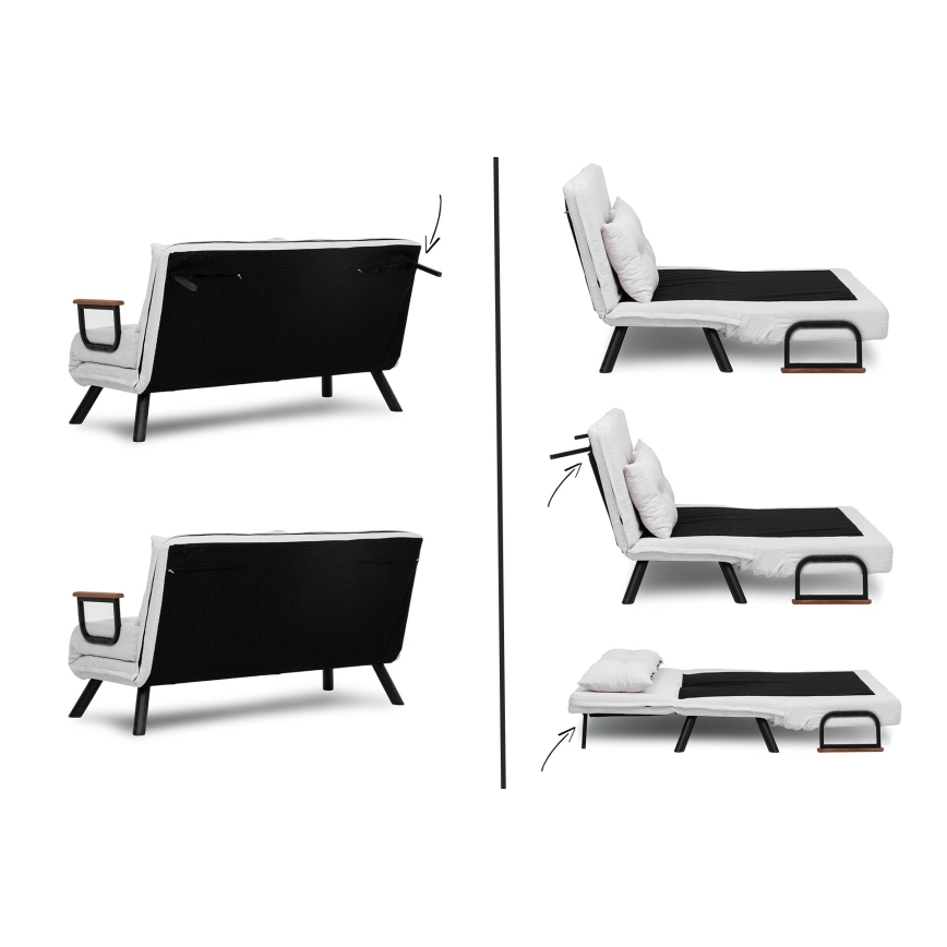 Canapé convertible 2 places QIRA blanc