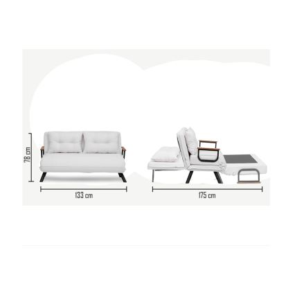 Canapé convertible 2 places QIRA blanc