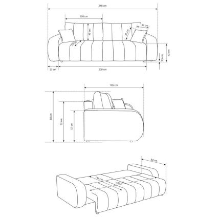 Canapé convertible 3 places DESIO beige