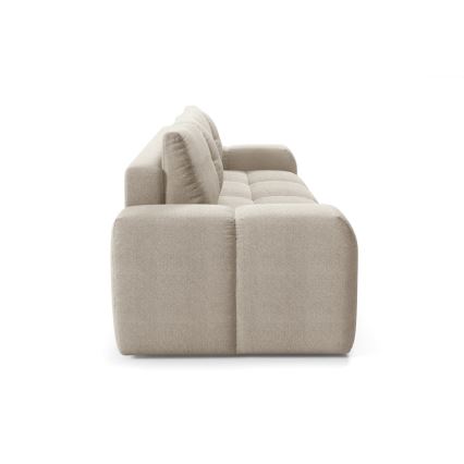 Canapé convertible 3 places rembourré avec coffre de rangement ALMADA beige