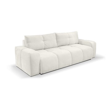 Canapé convertible 3 places rembourré avec coffre de rangement ALMADA beige