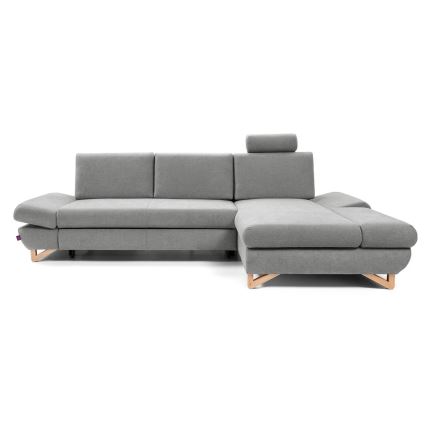 Canapé d'angle convertible rembourré avec rangement en L AVESTA droit gris