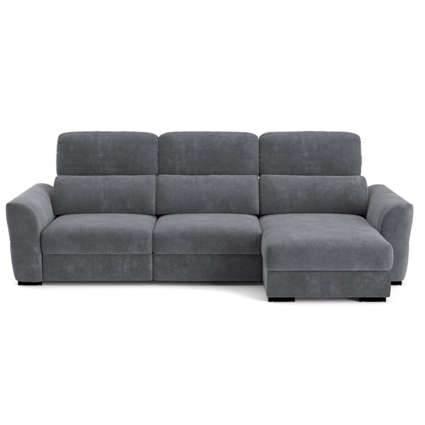 Canapé d'angle universel convertible trois places avec rangement TRENTO anthracite
