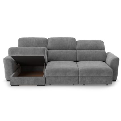 Canapé d'angle universel convertible 3 places avec rangement TRENTO gris