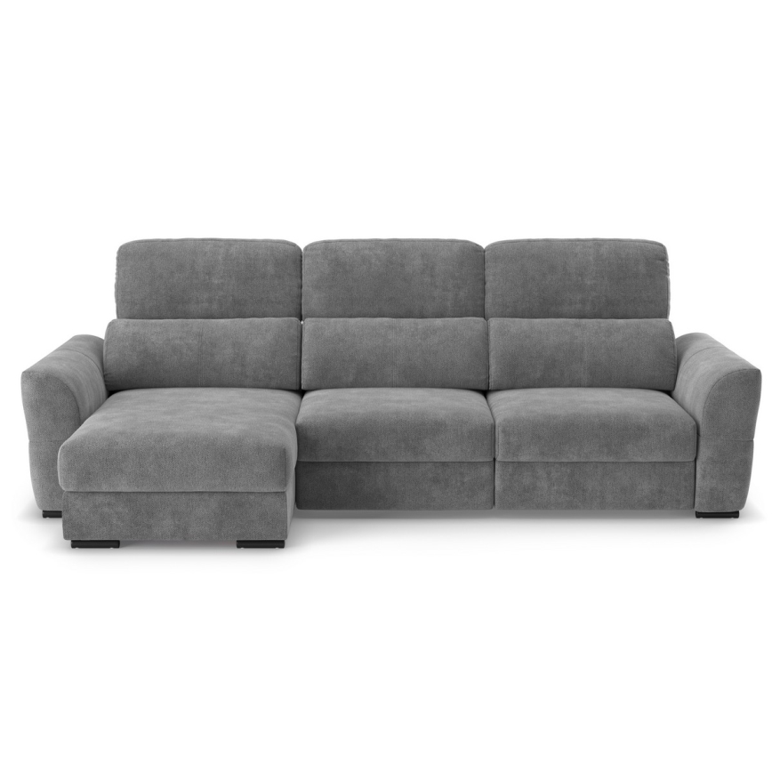 Canapé d'angle universel convertible 3 places avec rangement TRENTO gris