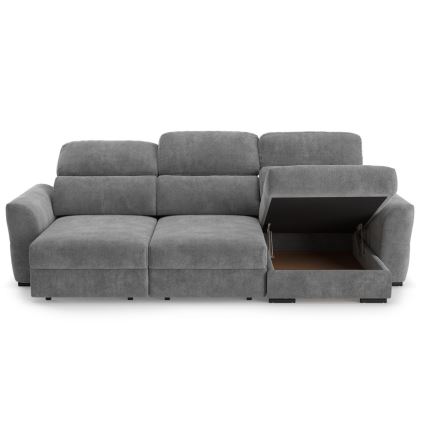 Canapé d'angle universel convertible 3 places avec rangement TRENTO gris