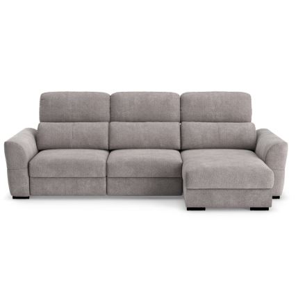 Canapé d'angle universel convertible trois places avec rangement TRENTO taupe
